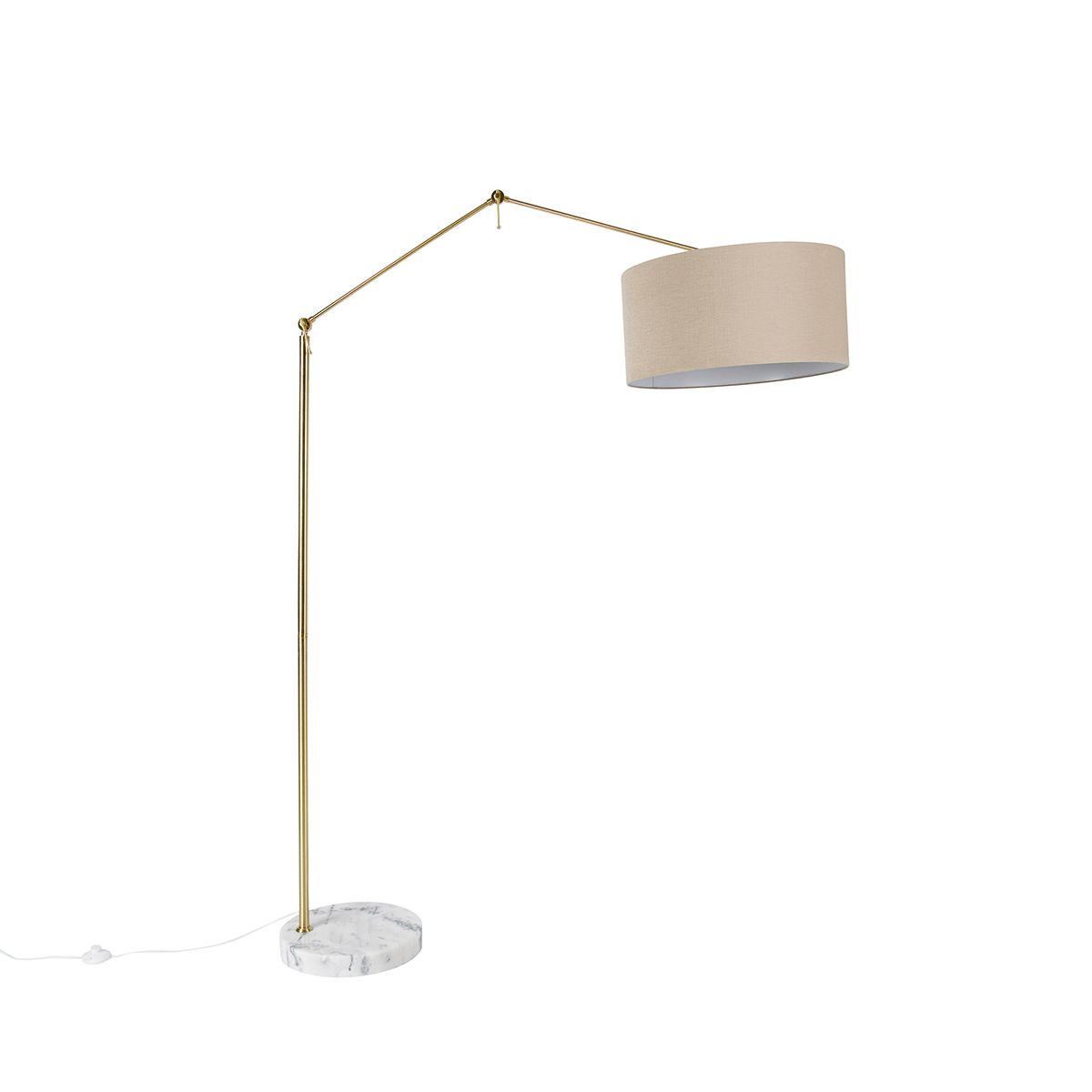 Vloerlamp goud met kap lichtbruin 50 cm verstelbaar - Editor