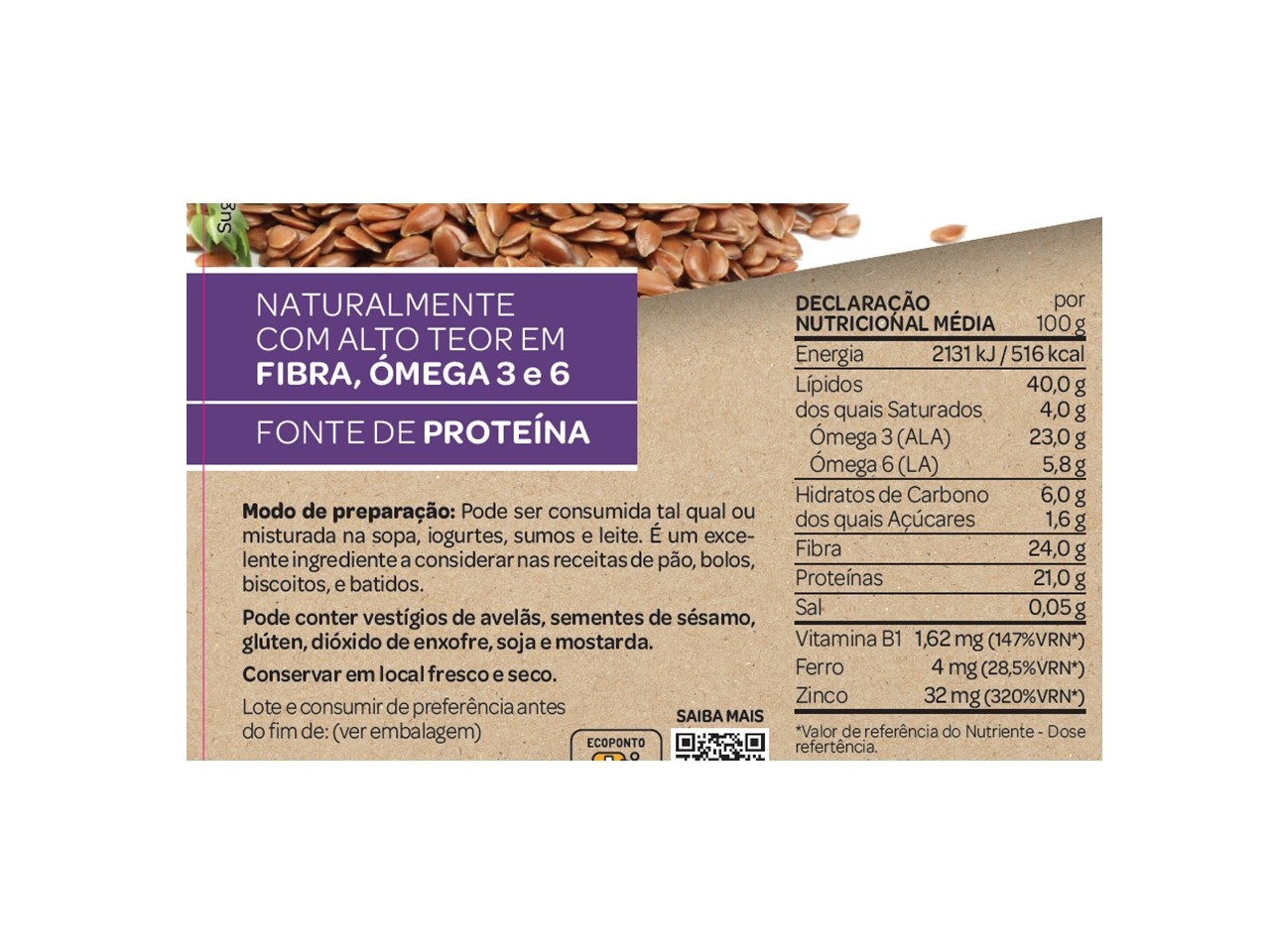 FARINHA SALUTEM LINHAÇA CASTANHA 200G