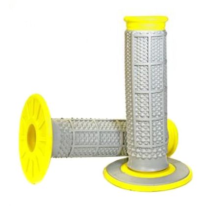 Poignées de guidon Renthal MX DUAL GRIP TAPERED WAFFLE Universel - Jaune