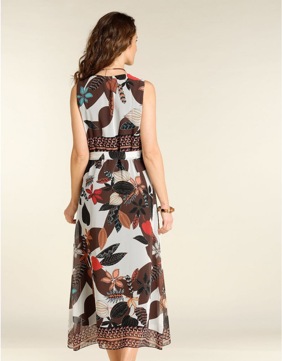 Robe longue chic marron