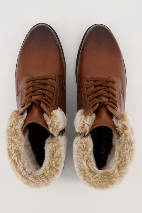 Caprice Leder-Stiefeletten, Webfell