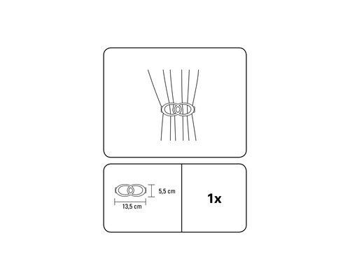 Infinity tieback sluiting zwart 13,5 x 5,5 cm