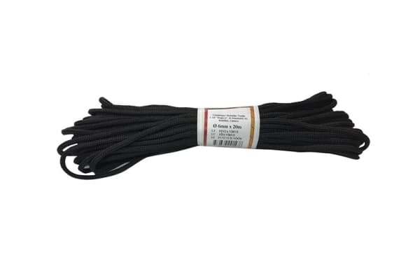 BRAIDED POLYAMIDE ROPE BLACK 6MM 20M