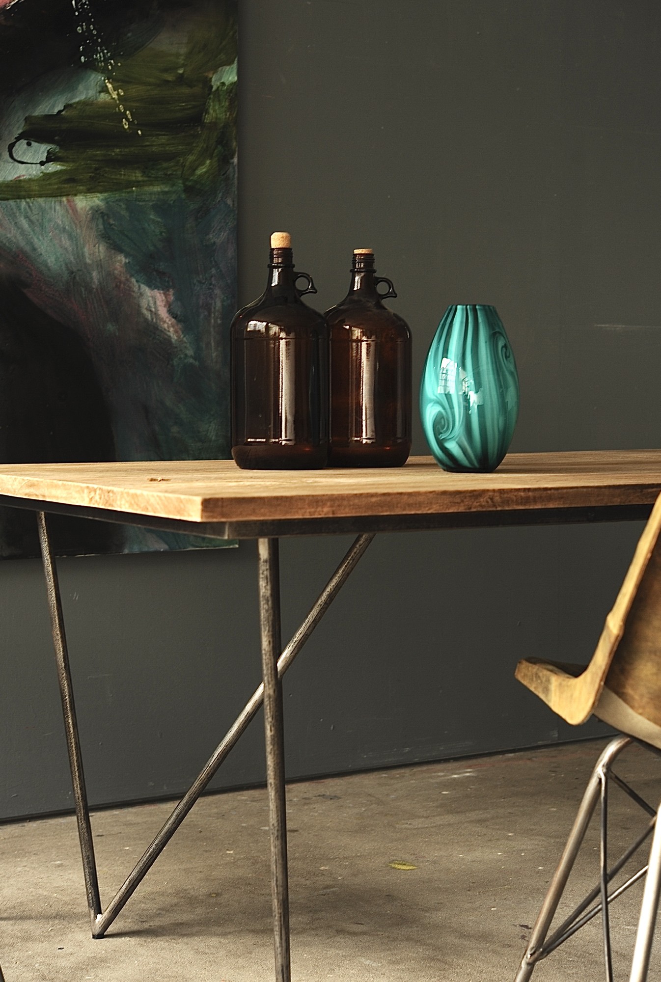 Esstisch 'Brendon', natur, schwarz, B 200 cm, T 90 cm, H 75 cm von fischer's lagerhaus