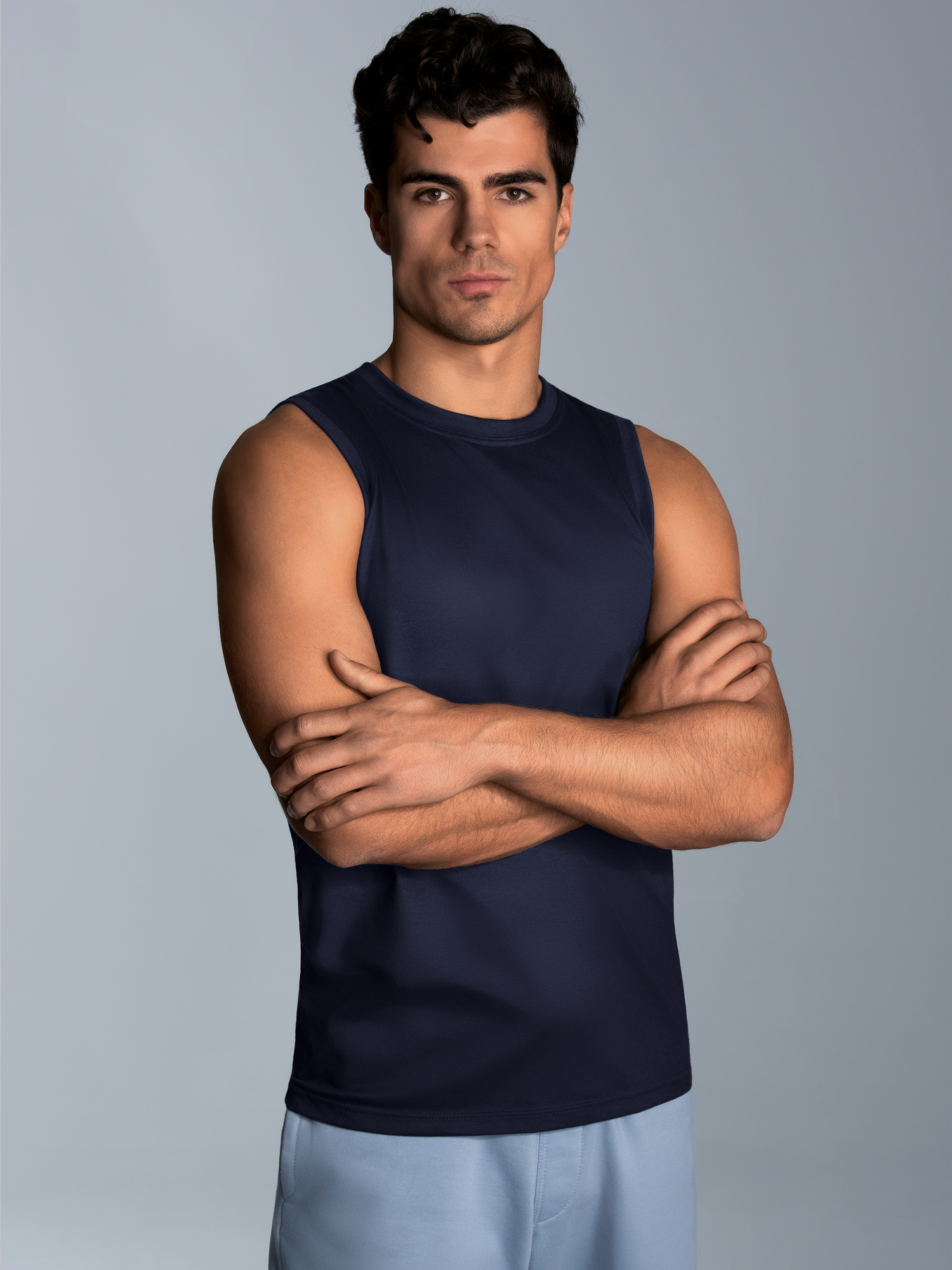 Trägershirt aus Single-Jersey Navy