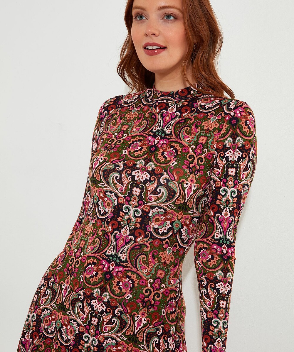 JOE BROWNS<br>Vestido de malha estampada, gola alta