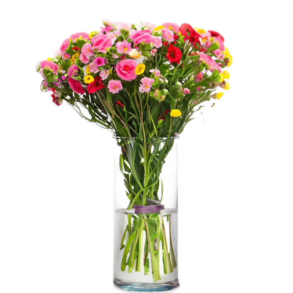 Giftdecor Bloemenvaas basic - transparant glas - D15 x H30 cm - 5L