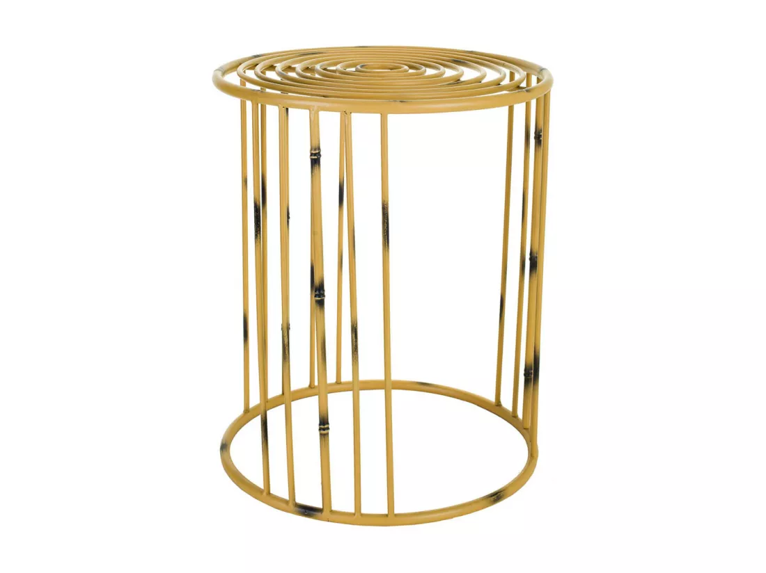 Cache-pot en métal jaune 39x39x48h