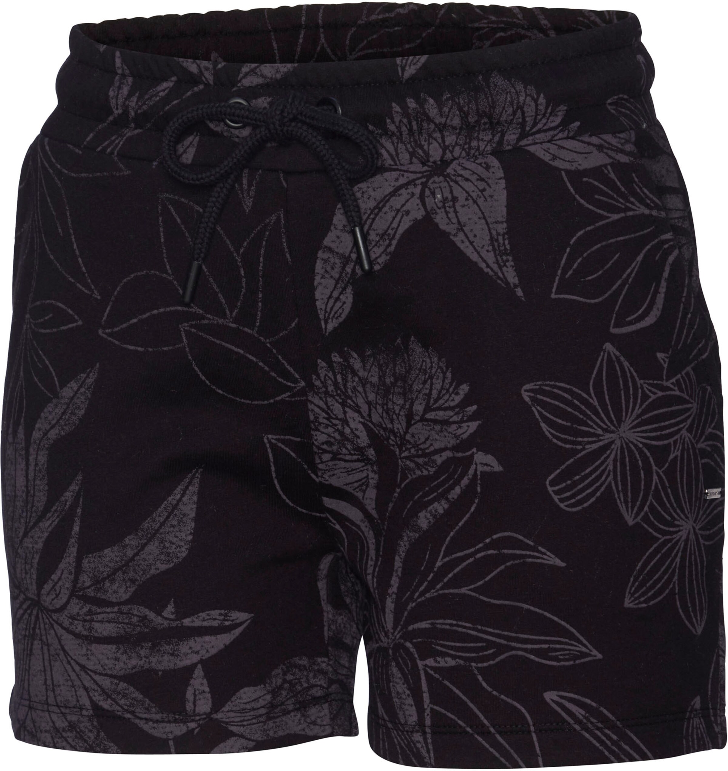 LASCANA Relaxshorts in schwarz-allover-gemustert