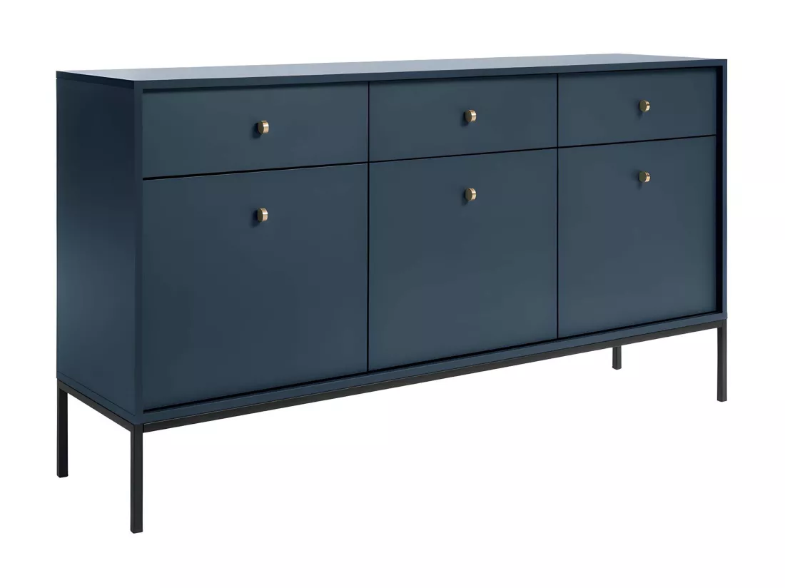 Buffet - 3 tiroirs et 3 portes - Bleu - BOGDAN
