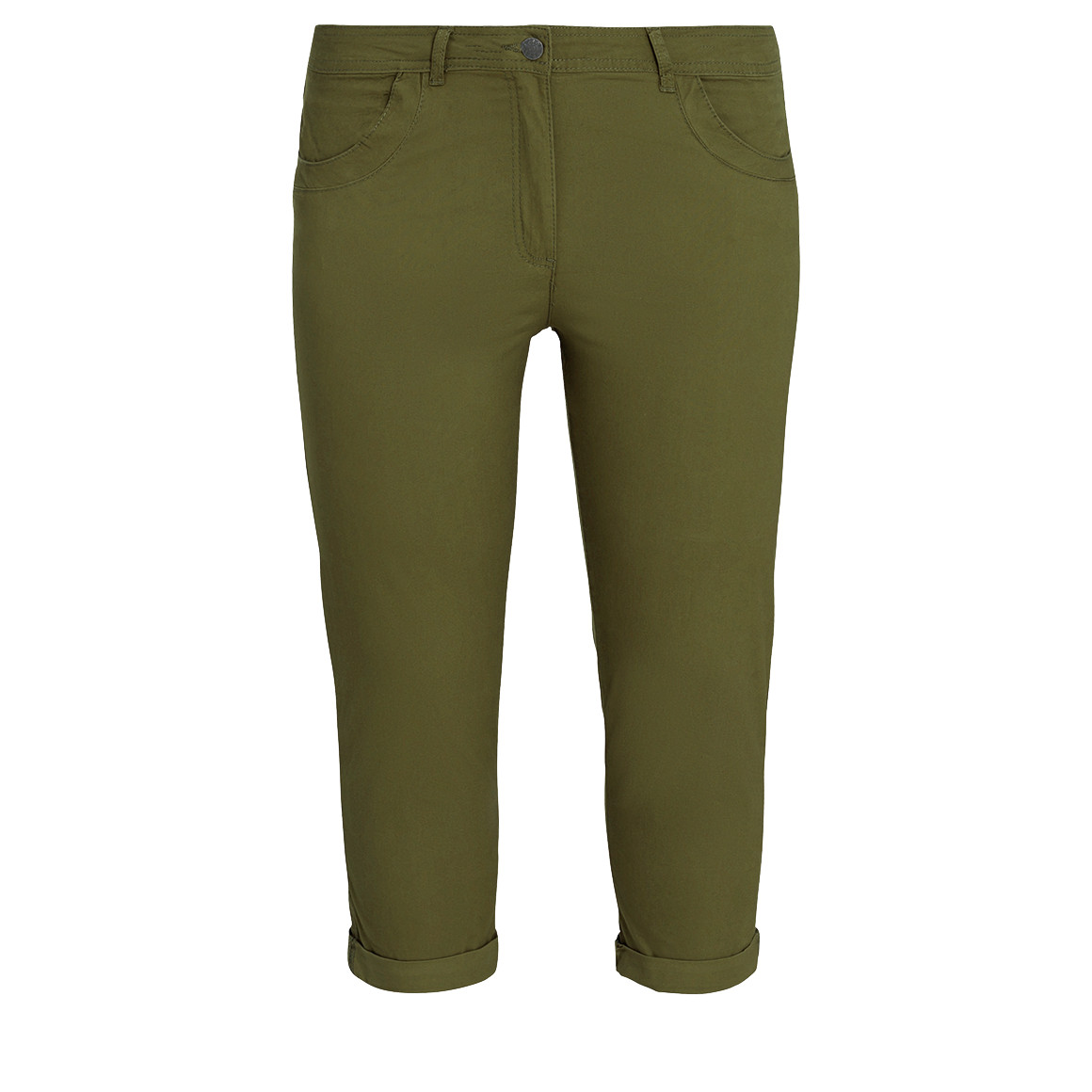 Gina Benotti 3/4 Damen Hose mit 4 Taschen dunkelgrün
