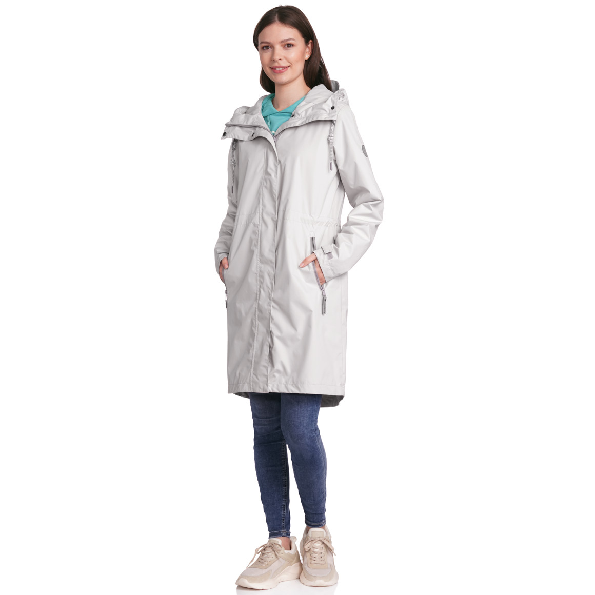Gina Damen Parka in Unifarben beige