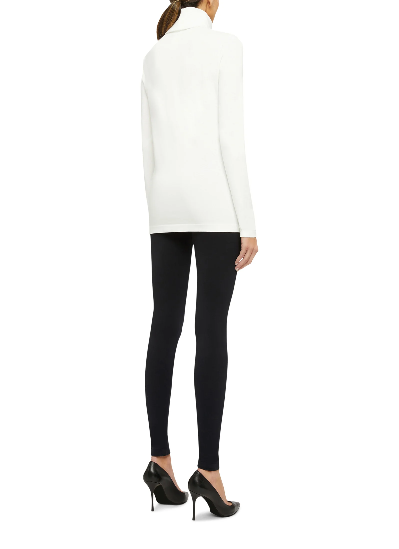 Aurora Pullover - Pull-over ajusté col roulé | Blanc