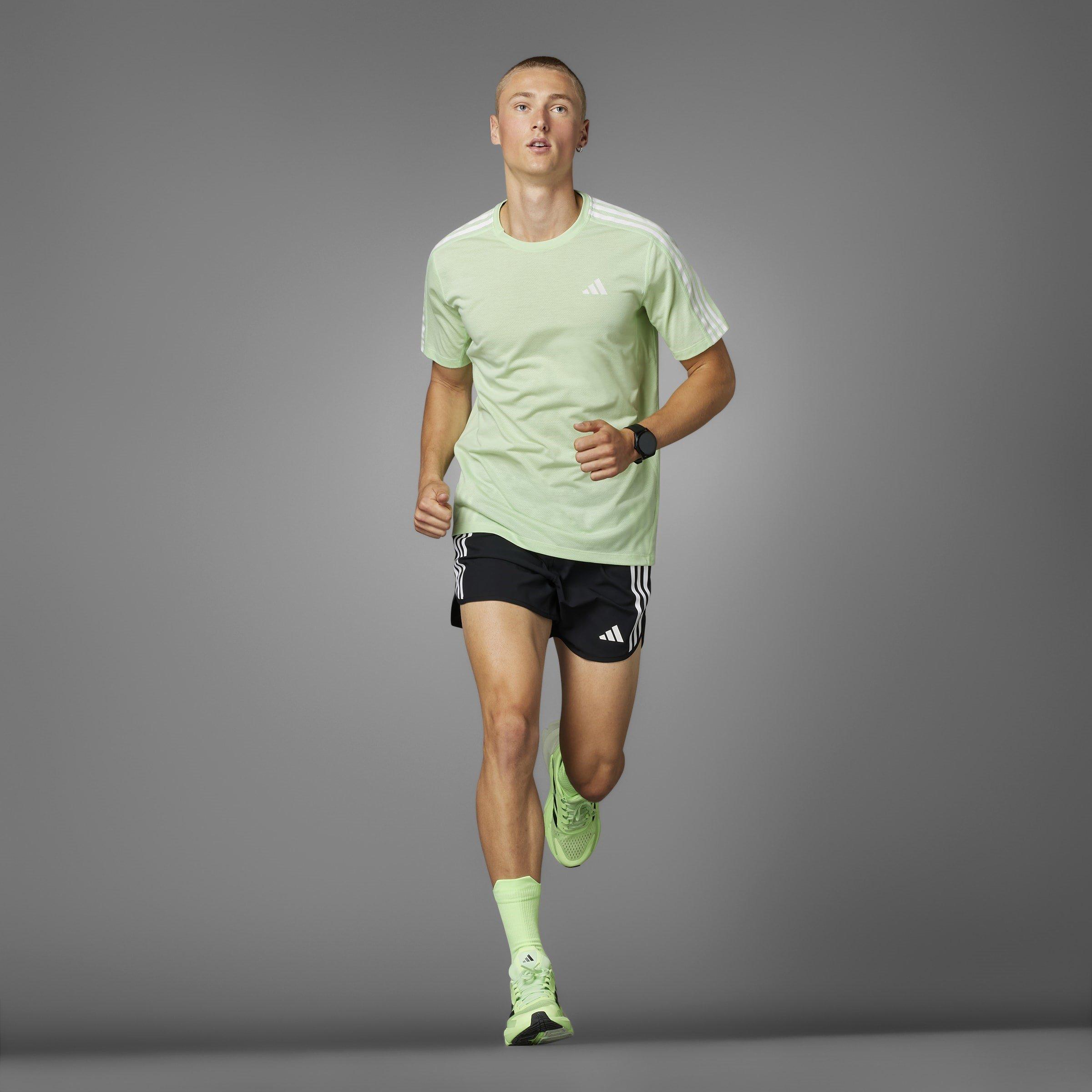 adidas Own the Run 3 Stripes T Shirt Mens