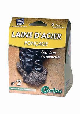 3 patins en laine d'acier n°2 Gerlon