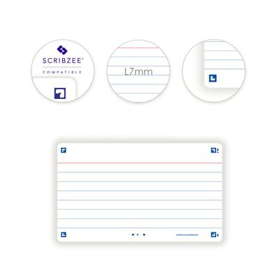 Oxford FLASH 2.0 - Pack de 32 cartes - A7 - ligné - blanc