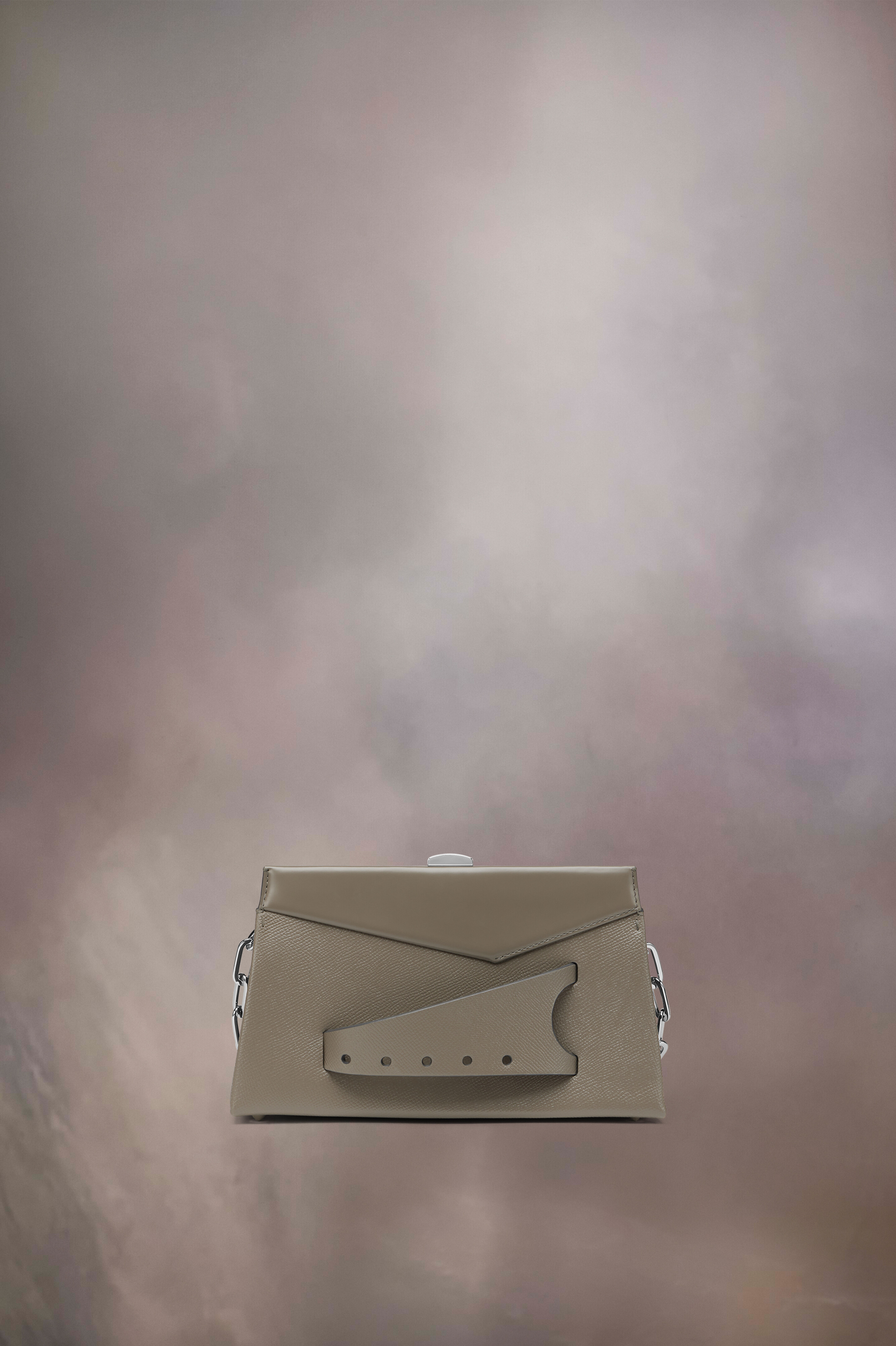 SNATCHED SHOULDER CLUTCH BAG SMALL Gris foncé