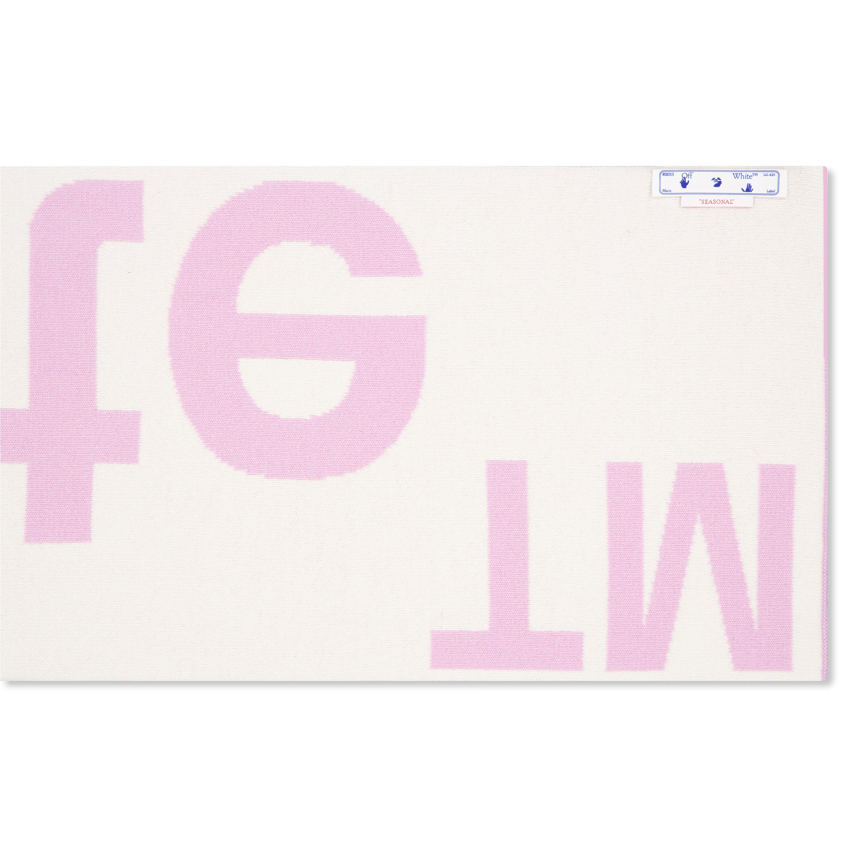 Off White Contrasting Logo Scarf