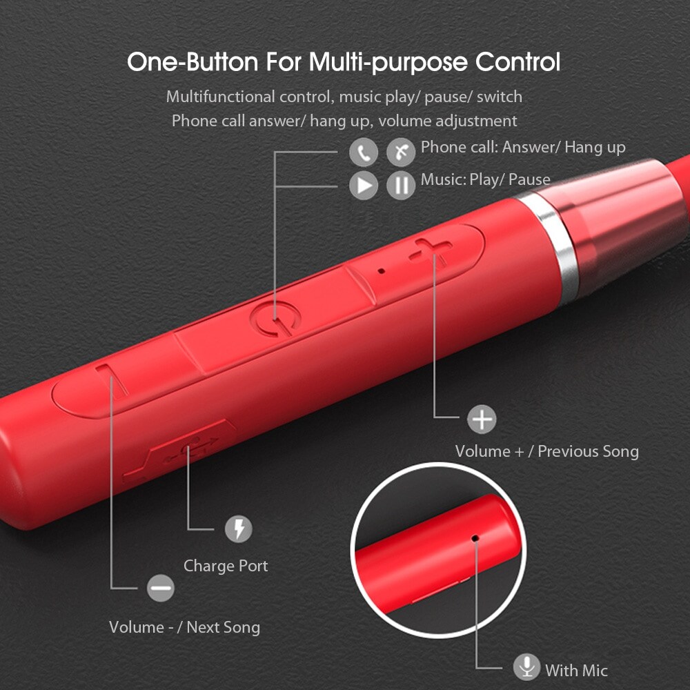 Lenovo HE05 Bluetooth-Kopfhörer Rot