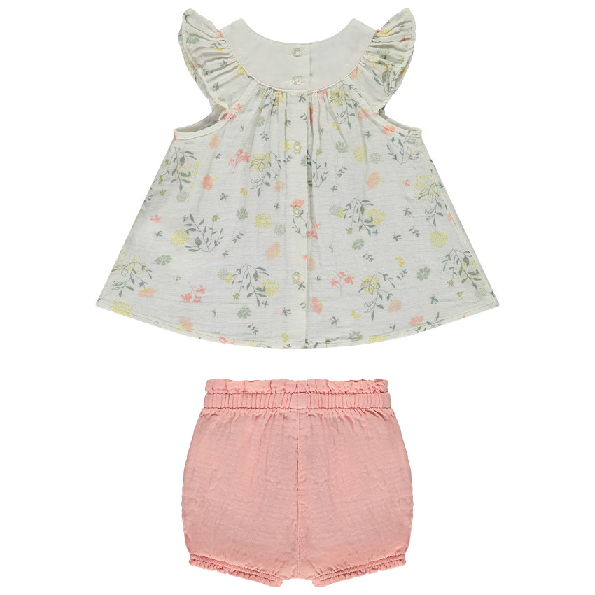 Ensemble 2 pièces tunique imprimée + bloomer pour bébé fille