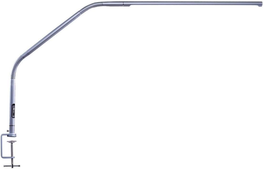 Slimline 4™ LED-Tischleuchte in Eisgrau – 6.000 K Tageslicht, 3.200 Lux, 4 Helligkeitsstufen, USB-C-Ladeanschluss, Blendschutz-Diffusor, flexibles Design, Kunst & Handwerk, Nähen, Nagelstudio