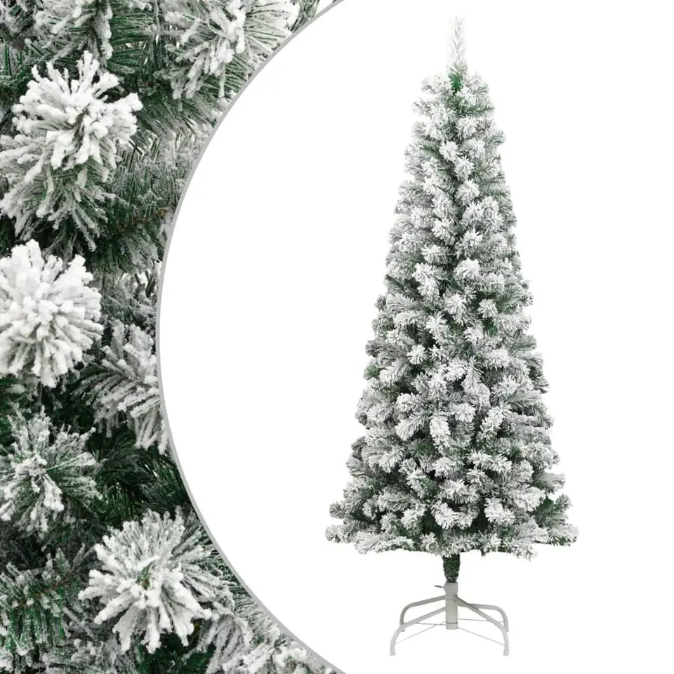 vidaXL - Gescharnierde Kunstkerstboom - Wit - 210 cm