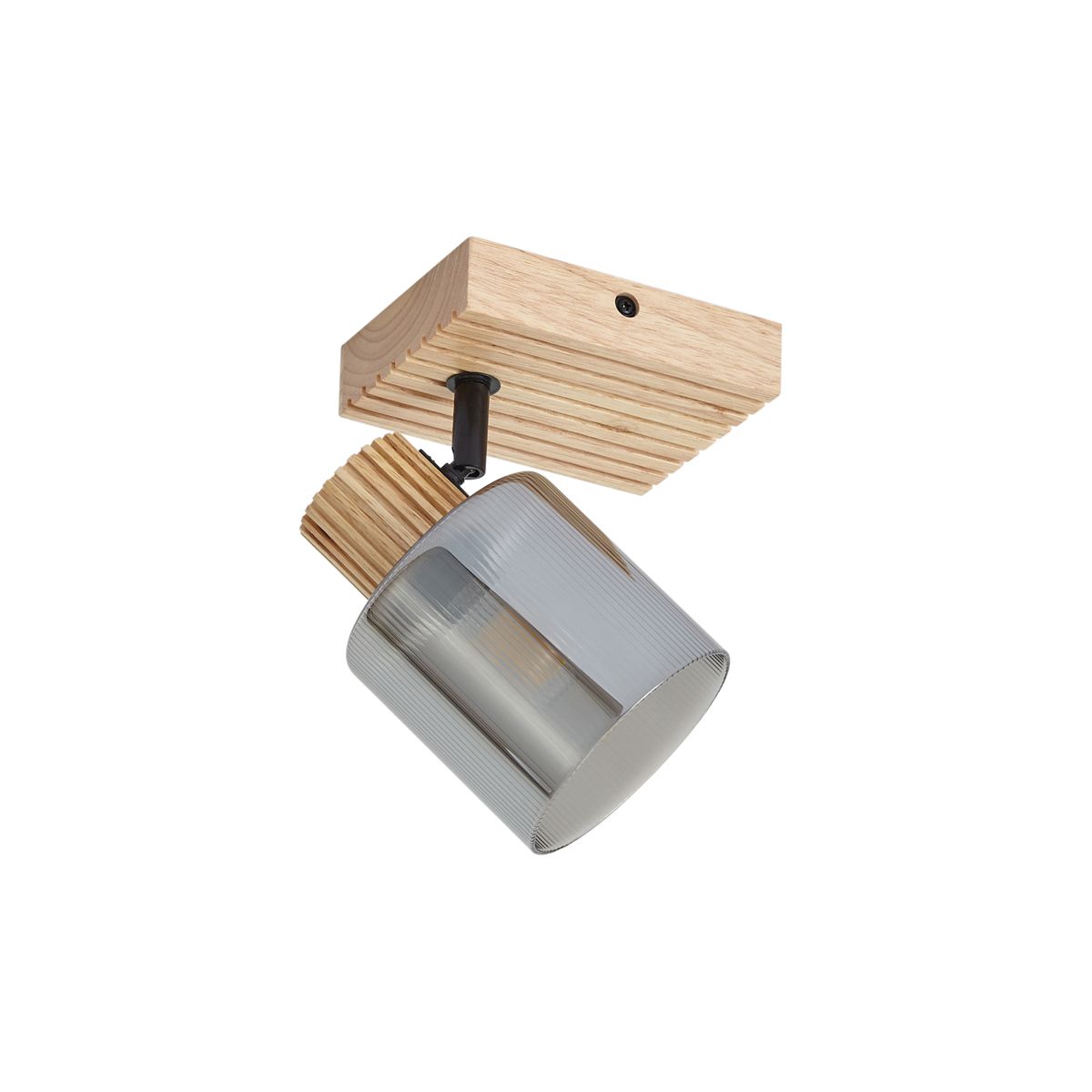Moderne spot hout met smoke glas draai- en kantelbaar - Gracy