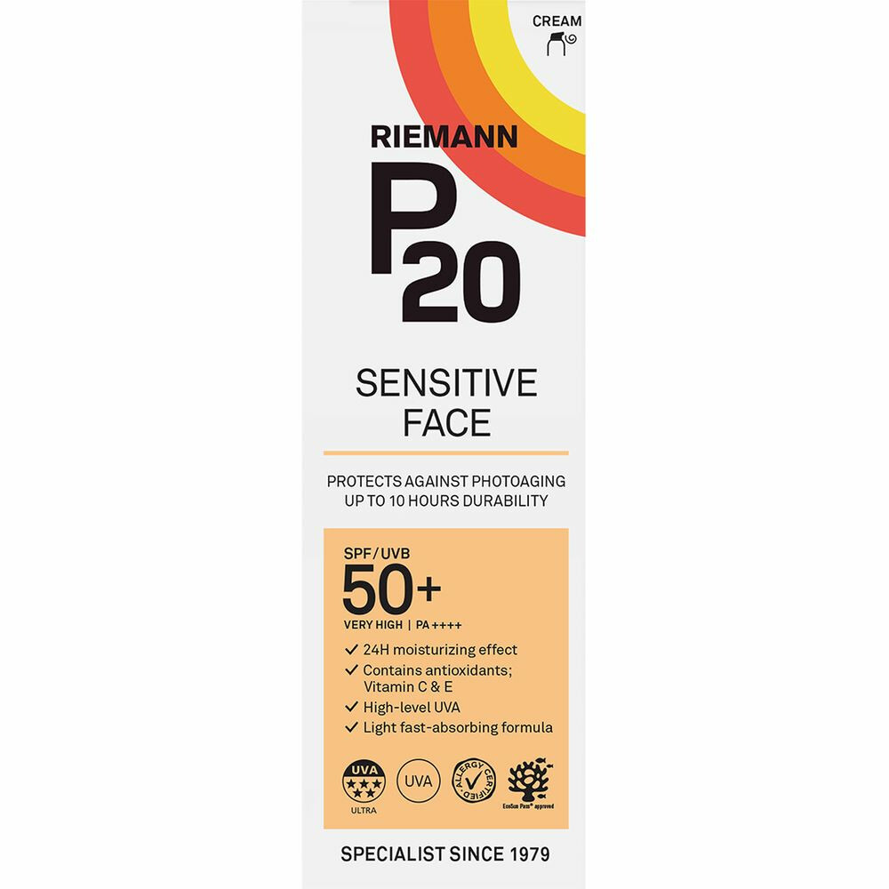 2x P20 Sensitive Face SPF 50+ Creme50 gr