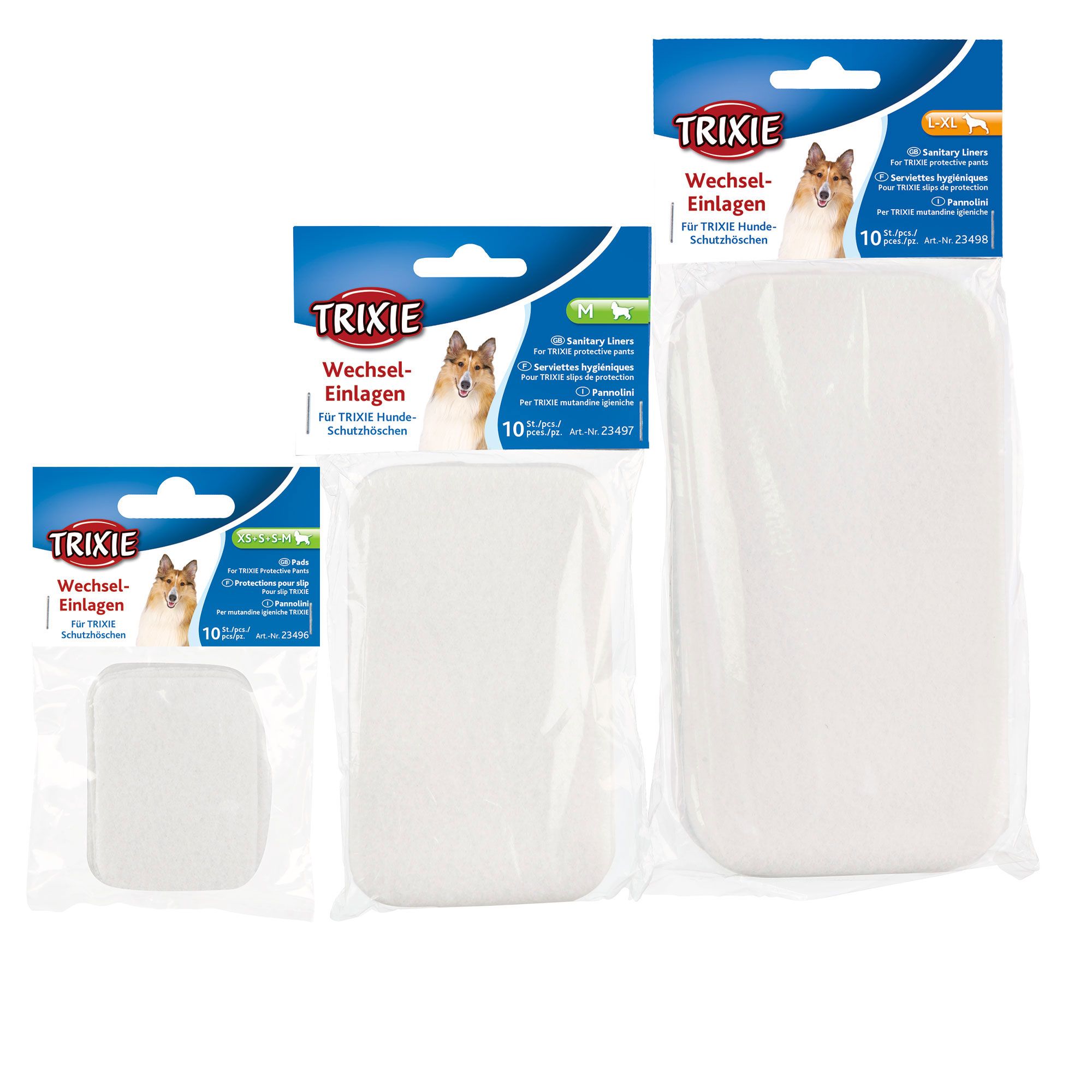 Slip Wechseleinlagen für Hündinnen - Passend zum Hundeslip Trixie - 40 - 49 cm Taillenumfang