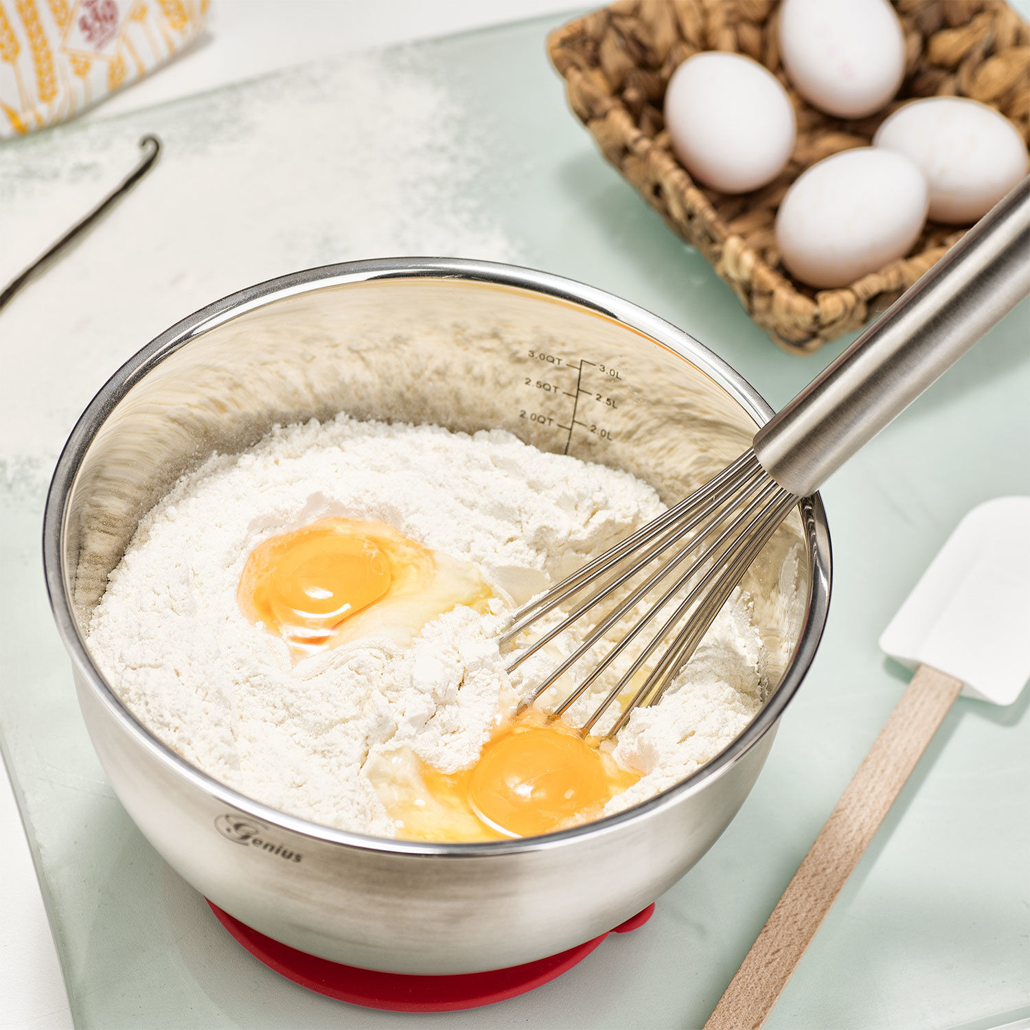 Genius Edelstahlschüssel-Set mit Deckel, 6-teilig