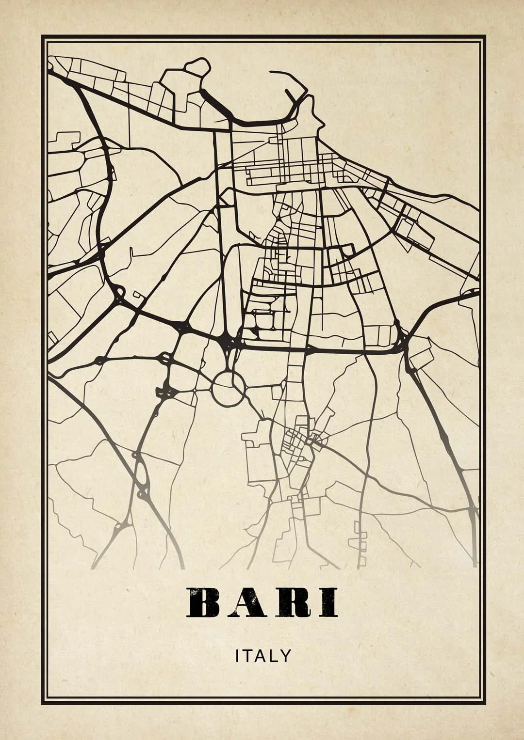 Bari Stadt Sepia