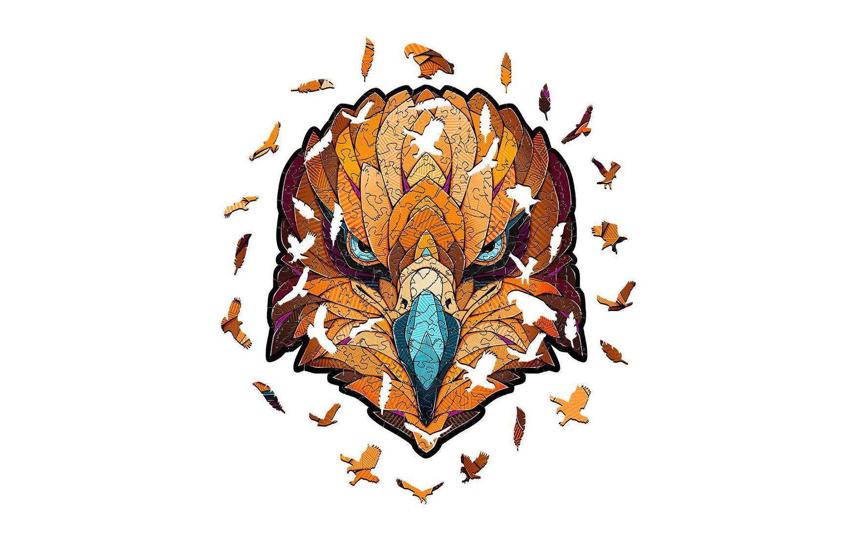 Holz-Puzzle Adler 210 TeileFarbenfrohes klassisches Holzpuzzle mit ungewöhnlichen Teilen