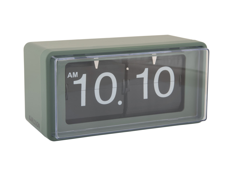 Wall/Table Clock Retro Boxed Flip KA6055GR Jungle green