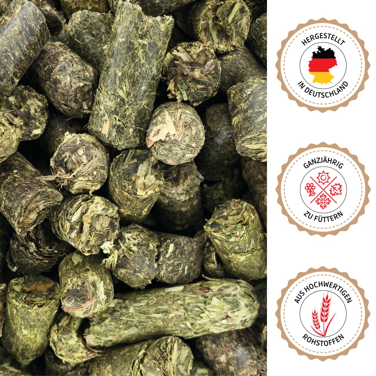 Supravit Grascobs für Pferde 20kg | natürliche Graspellets als Heuersatz | Wiesencobs für Pferde mit hohem Energiegehalt | Pferdefutter Heucobs aus frischem Gras