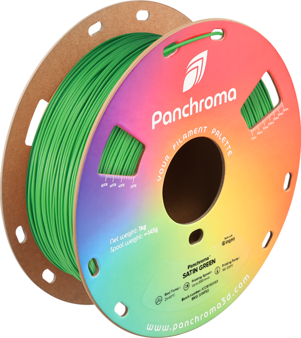 Polymaker  Panchroma™ PLA Satin Green, 1,75 mm / 1000 g    Satin PLA für glänzende Ideen & makellose Ergebnisse in Grün