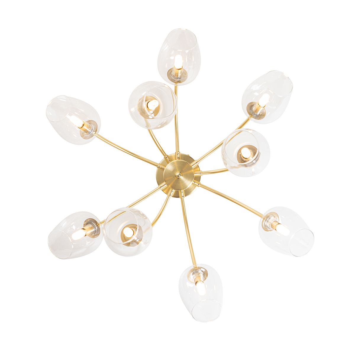 Klassieke plafondlamp goud met glas 9-lichts - Elien