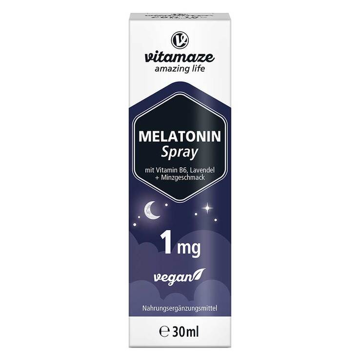 Melatonin 1 mg hochdosiert vegan Spray, 30 ml