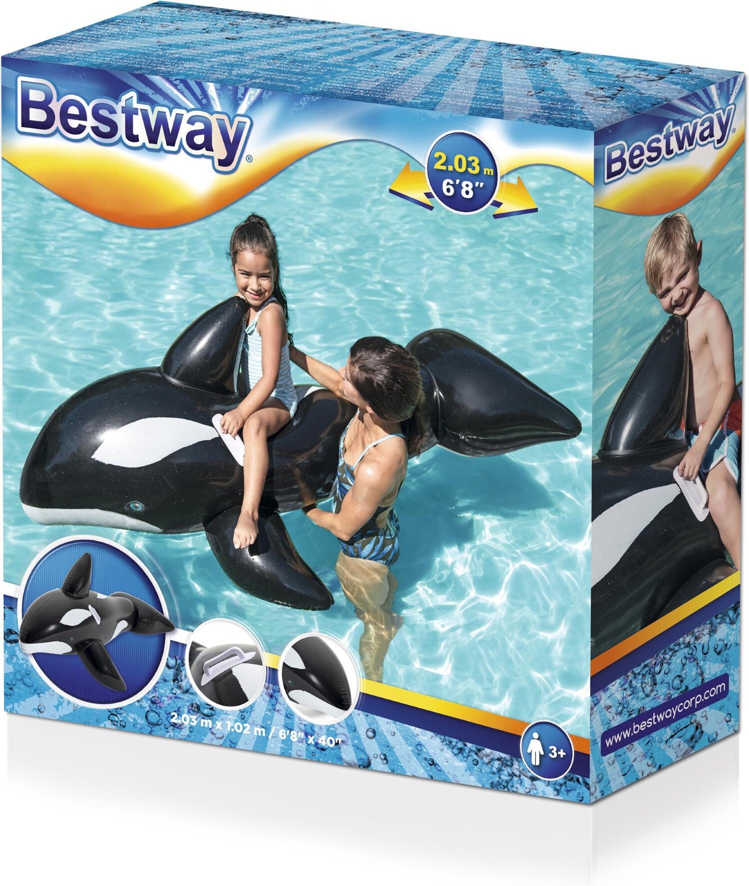 Bestway opblaasbare orka zwart 183 x 90 x 88 cm 3+