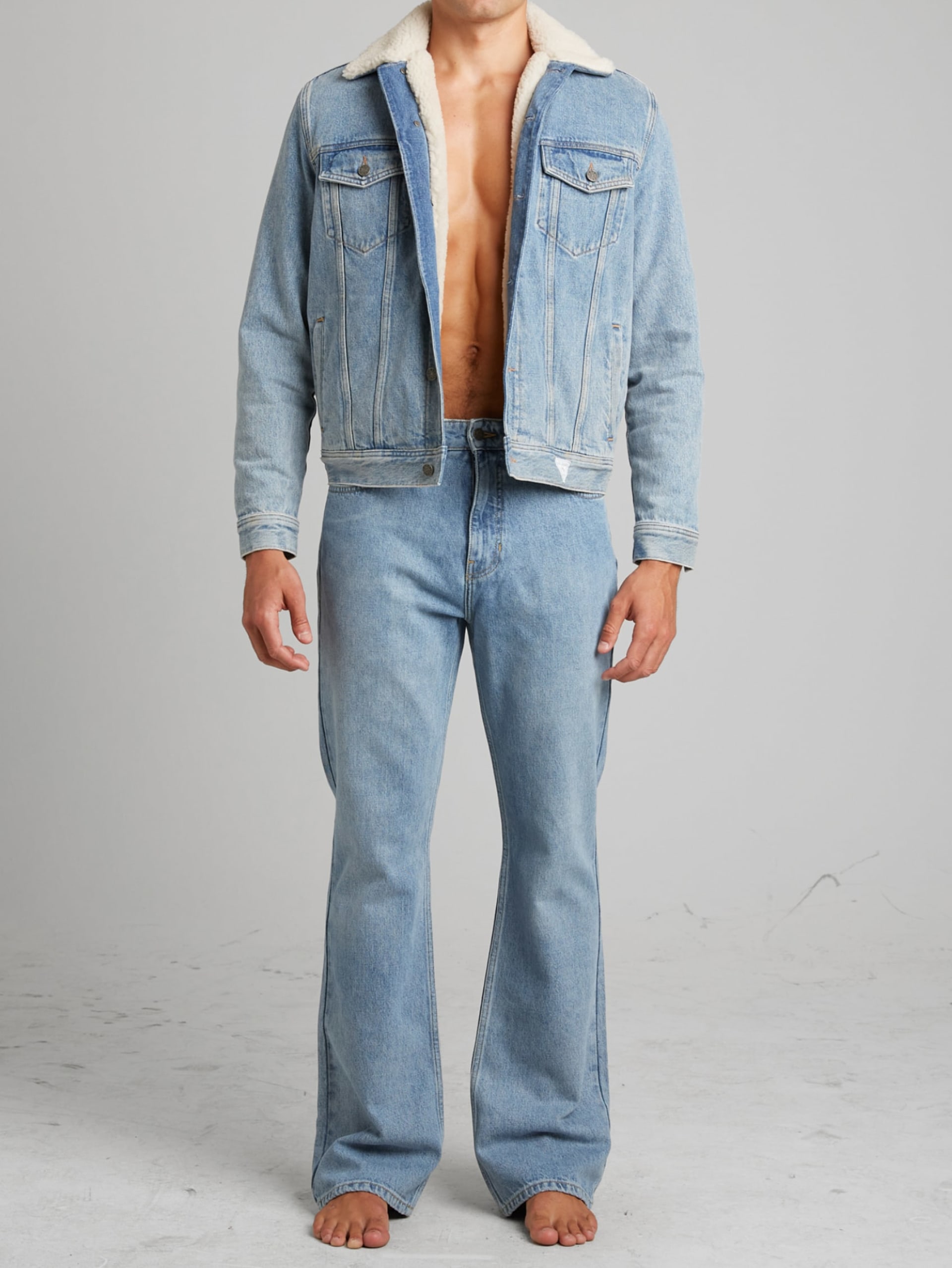 Jaqueta Sherpa de Jeans Azul