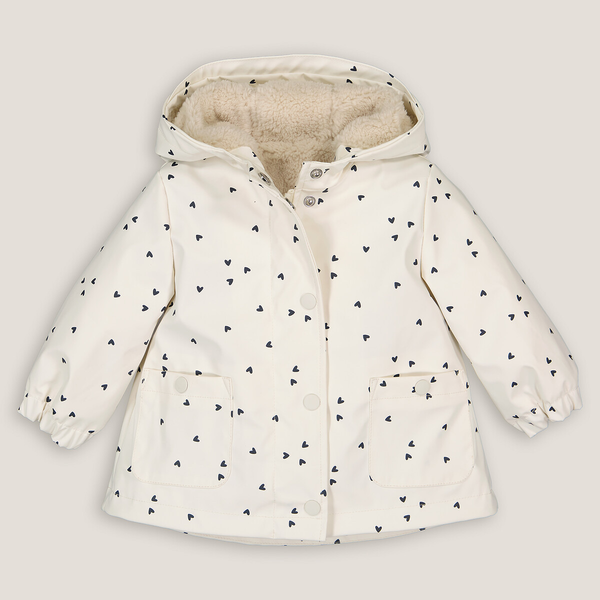 COLEÇÕES LA REDOUTE<br>Parka de borracha com capuz, estampa rígida
