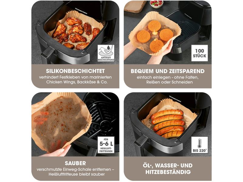 GOURMETmaxx Backpapier 100 Stück Backpapier Schalen