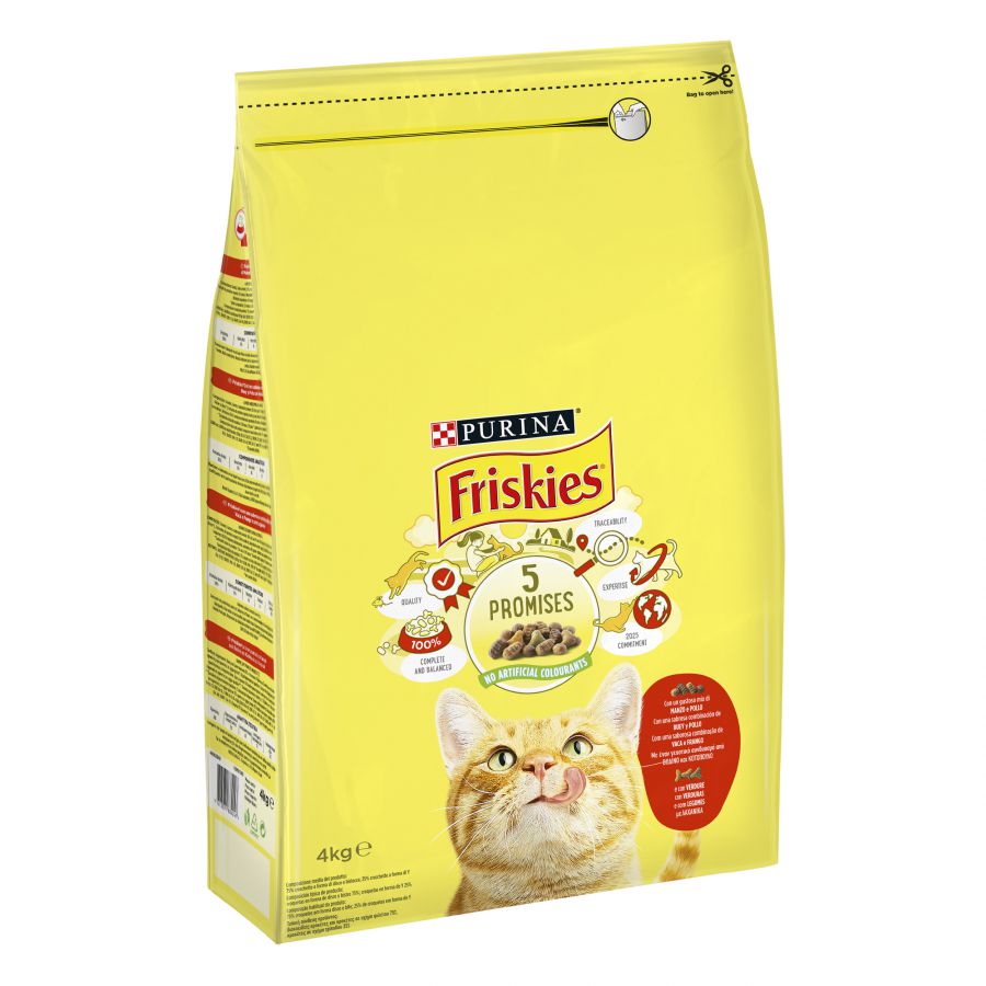 Ração para gatos Friskies Adult com carne bovina, frango e vegetais
