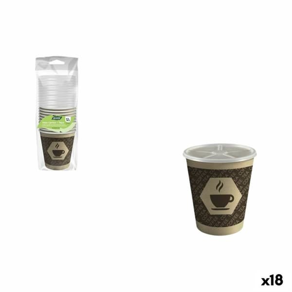 Sett med glass Algon Brun 120 ml 12 Deler (18 enheter)