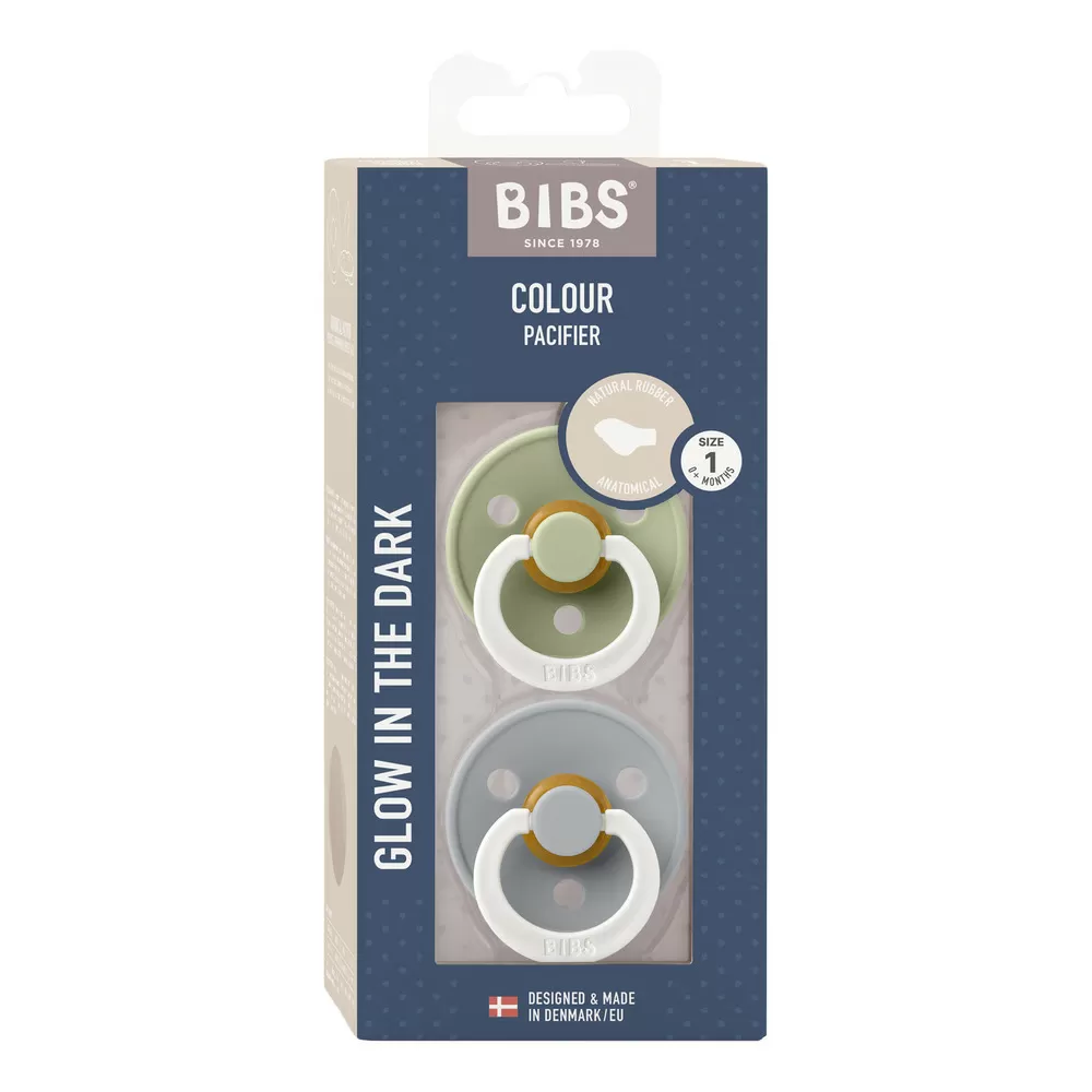 BIBS Colour Latex Anatomisk Sage GLOW/Cloud GLOW - Flere størrelser