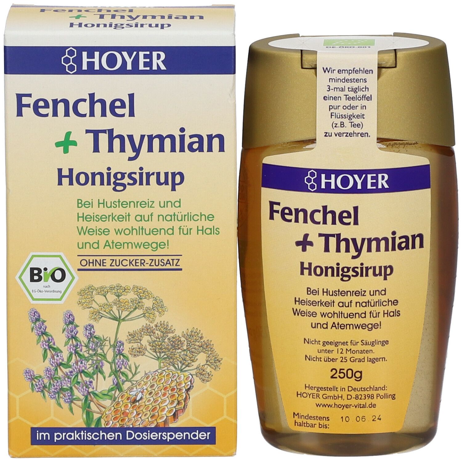 HOYER Fenchel + Thymian Honigsirup