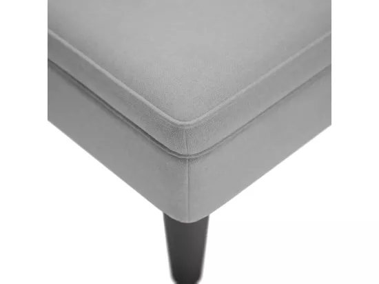 Fauteuil long avec coussin et accoudoir droit gris nuage tissu