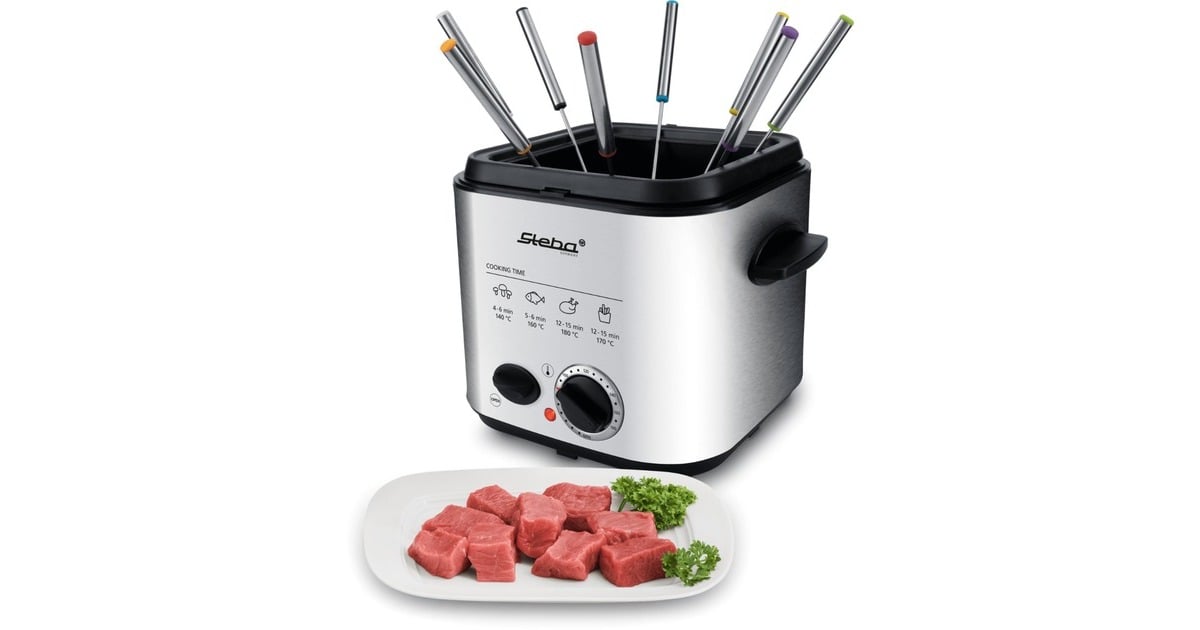 StebaDF95F - Minifriteuse/Fondue frituurpan  (Roestvrij staal/zwart, 1,25 Liter)
