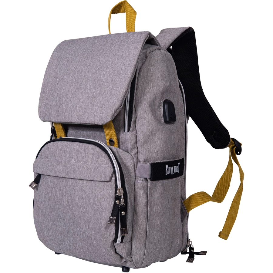 BABY ON BOARD Wickelrucksack Freestyle Yellowstone Grau
