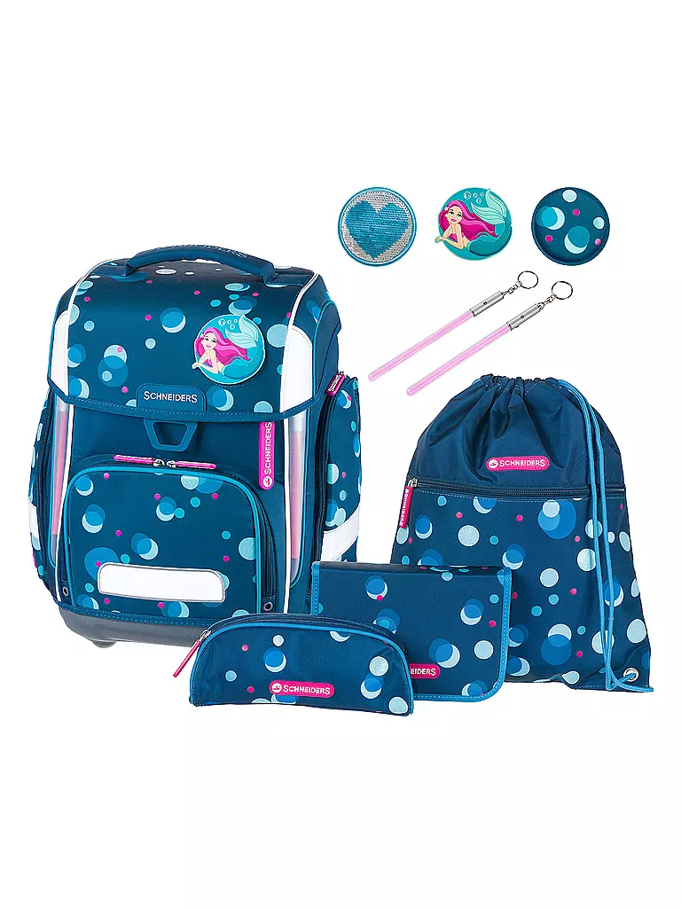 SCHNEIDERS Schultaschen Set Ergolite 9tlg Polkadot petrol