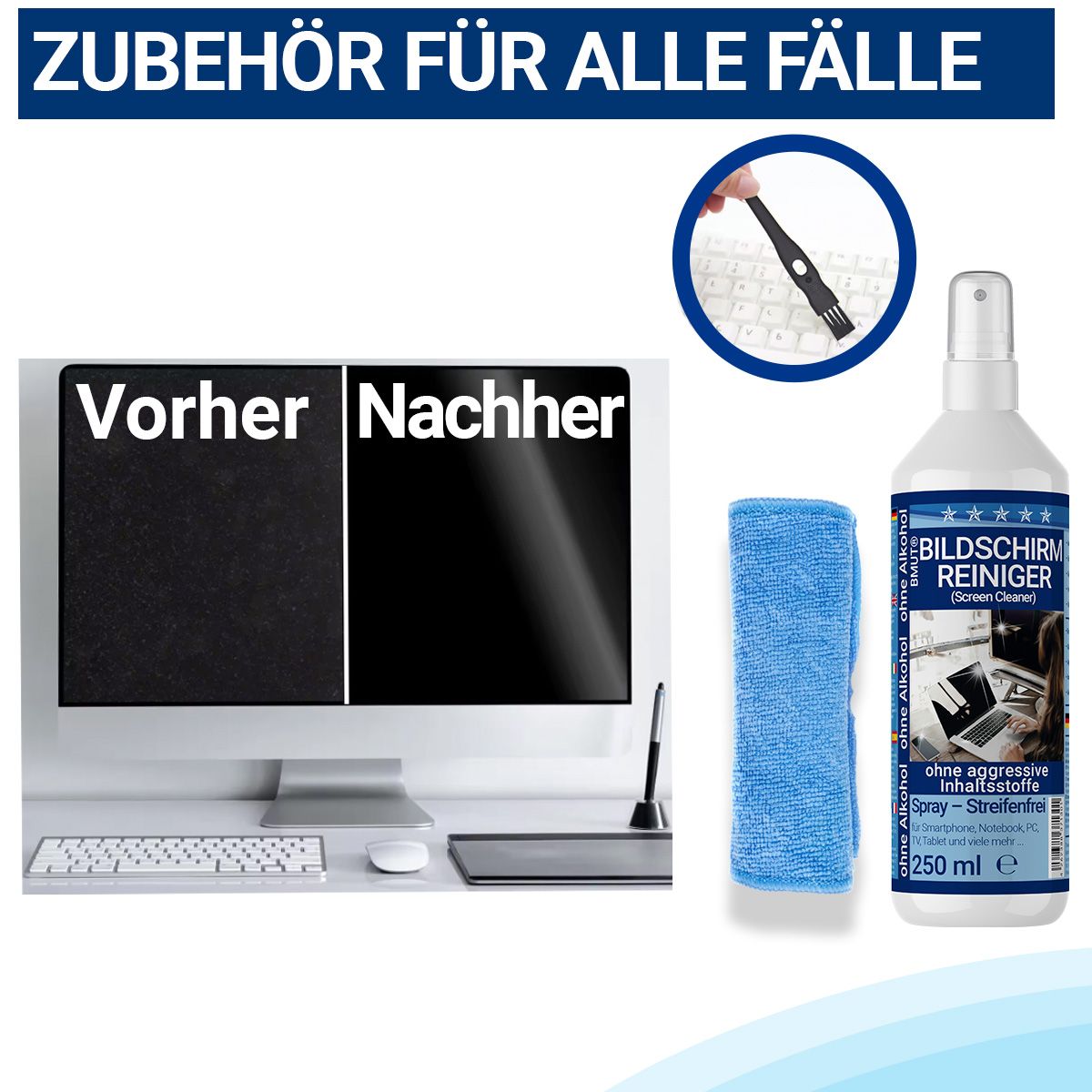 BMUT Bildschirmreiniger Spray Set